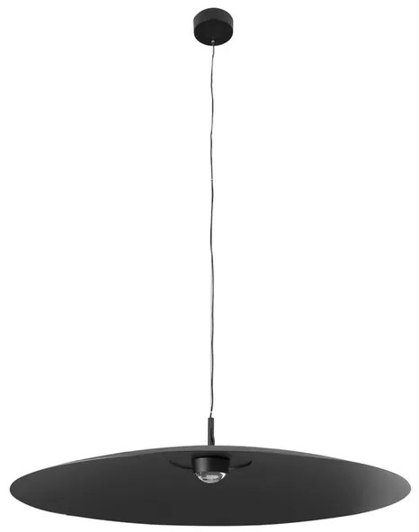 Pendente Led Alumínio 17w 60° 3000k Ø90cm Platô - PRETO