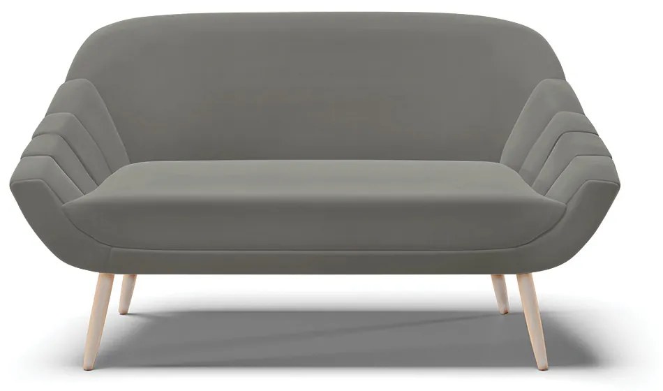 Namoradeira 02 Lugares Giovana Suede Grafite Pés Palito Natural - D'Rossi