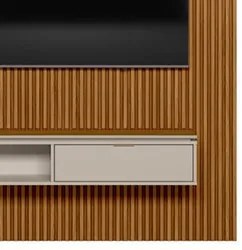 Painel Ripado para TV 75 Pol. com Bancada 180cm Premium Plus L06 Natur