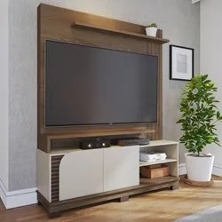 Estante Painel para TV 65 Pol Madrid C05 Amêndoa/Off White Matte - Mpo