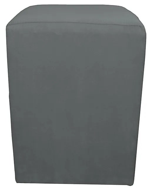 Puff Decorativo Dado 32 x 32 cm Suede Cinza