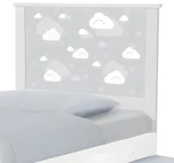 Cama Solteiro Infantil Com Auxiliar 188x88cm Nuvens K06 - Mpozenato