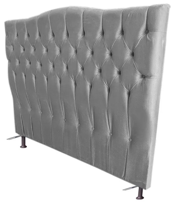 Cabeceira Cama Box Casal Queen 160cm Capitonê Sofia Suede Cinza - Sheep Estofados - Cinza