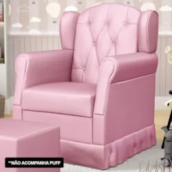 Poltrona de Amamentação Fixa Lucy Z39 Sintético Rosa - Mpozenato