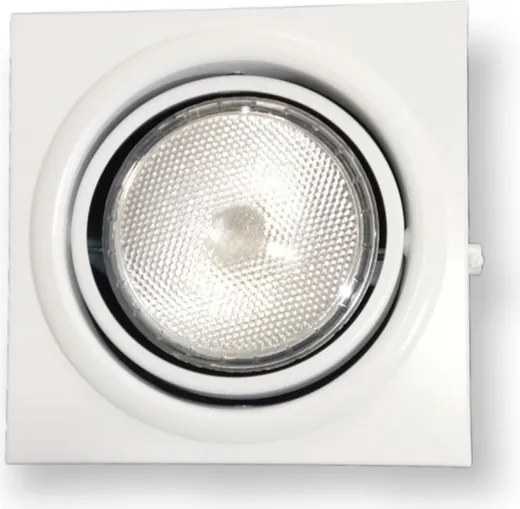 Plafon De Sobrepor Aluminio Com Uma Prensa 16X16cm - BRANCO