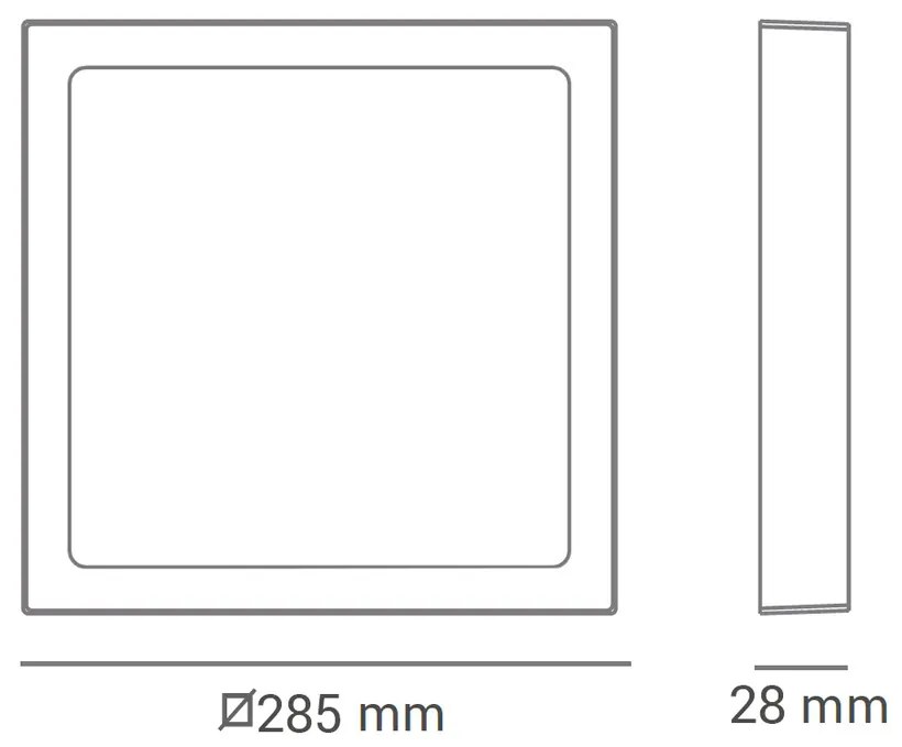 Luminária De Sobrepor Quadrado 24W 4000K Led Bivolt 30X30X4Cm Plafon |... (Branco)