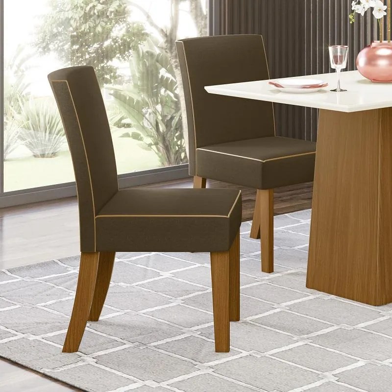 Kit Conjunto 2 Cadeiras Maris Sala de Jantar Nature Bege