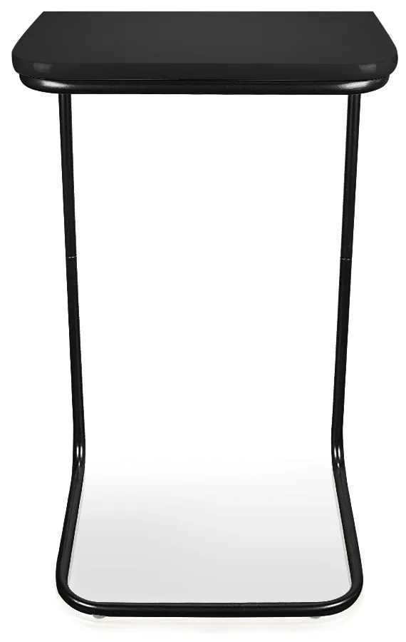 Mesa Lateral Tampo Multiuso Para Sofá Base Preto - D'Rossi - Preto
