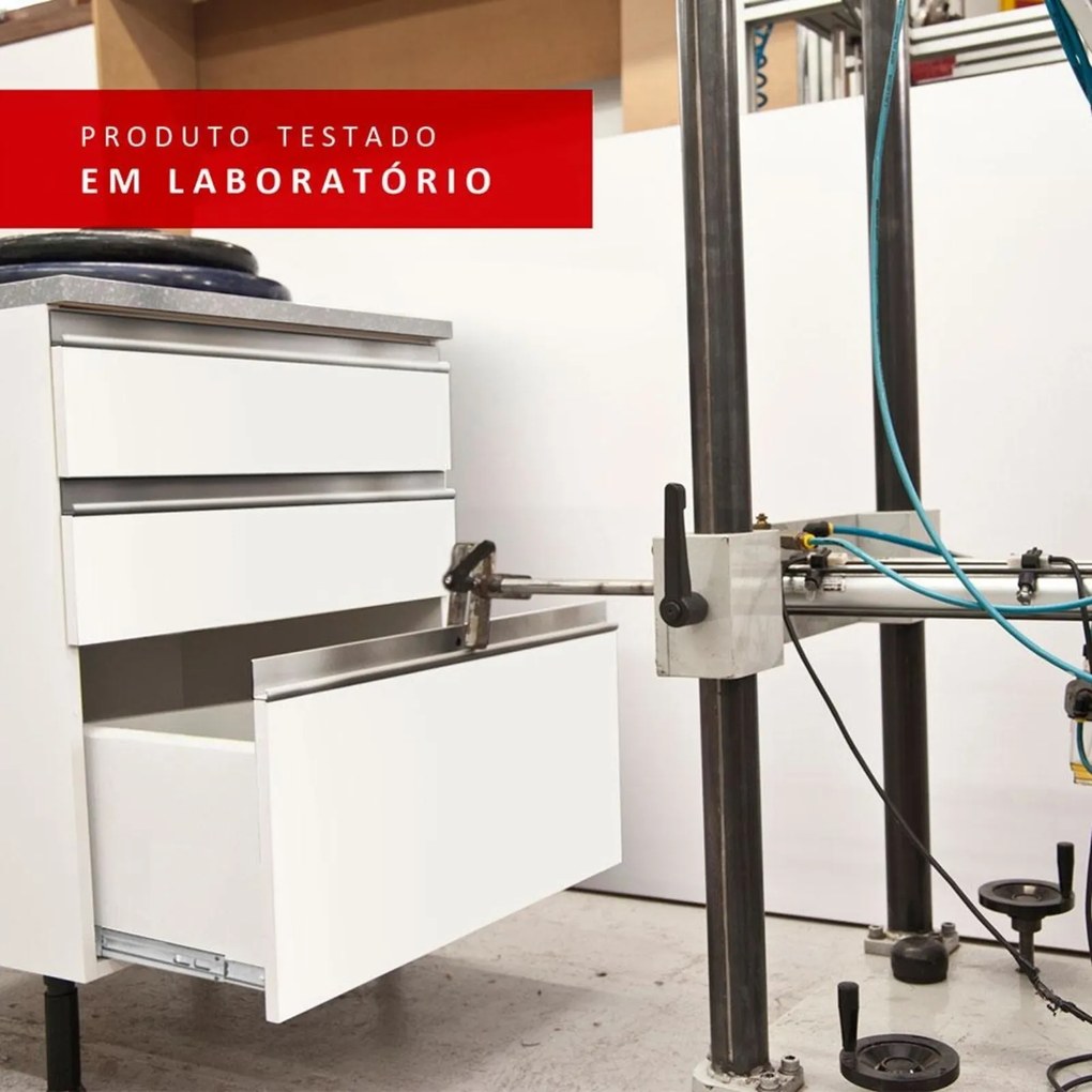 Cozinha Compacta Madesa Onix 180001 com Armário e Balcão - Rustic/Preto Marrom
