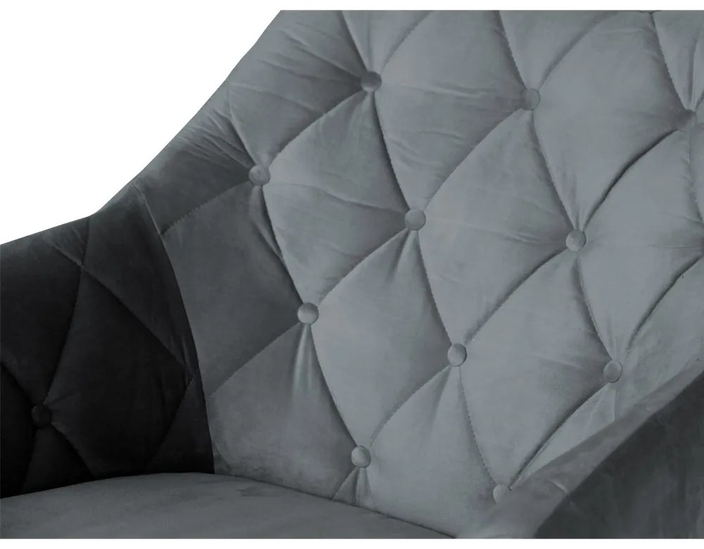 Kit 2 Poltronas Atena Decorativa Botonê Pés Palito Veludo Cinza