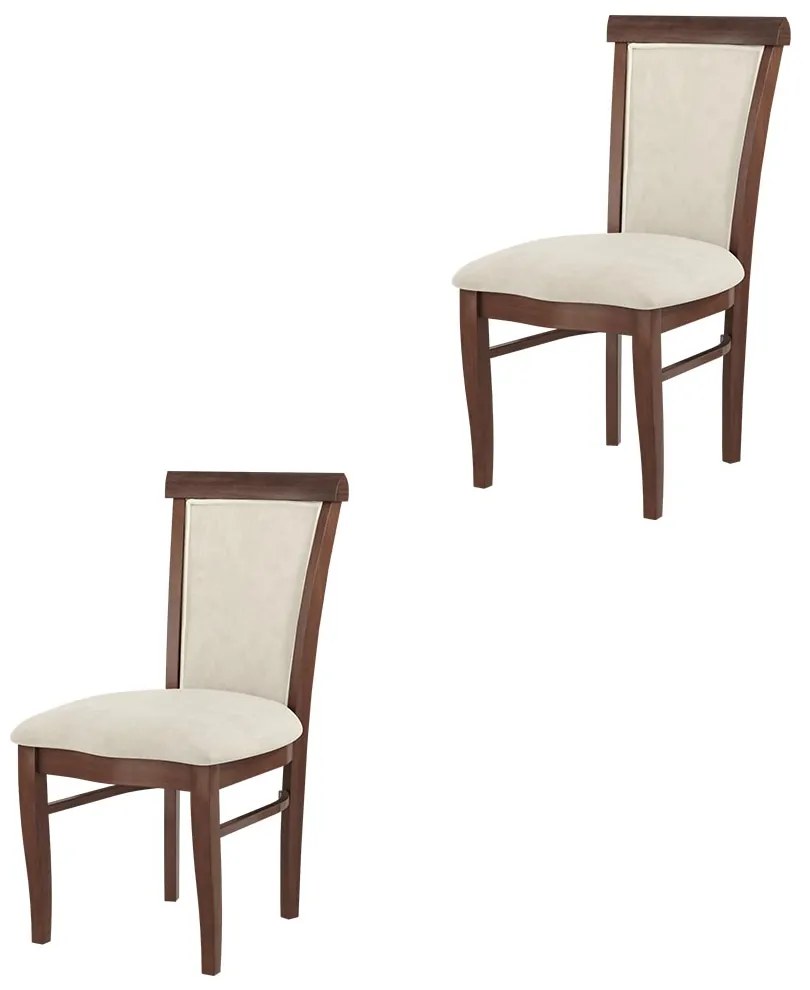 Kit 2 Cadeiras Decorativa Sala de Jantar Madeira Maciça Fabregas Facto Pérola/Capuccino/Mel G42 - Gran Belo
