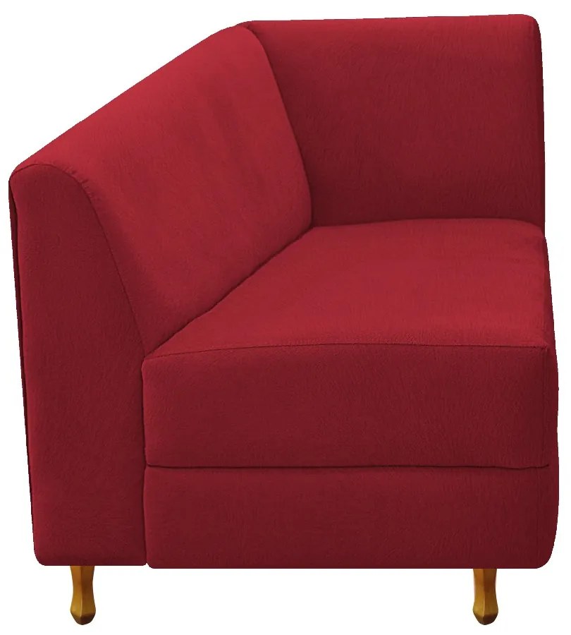 Recamier Valéria 140cm Lado Esquerdo Suede Vermelho - ADJ Decor