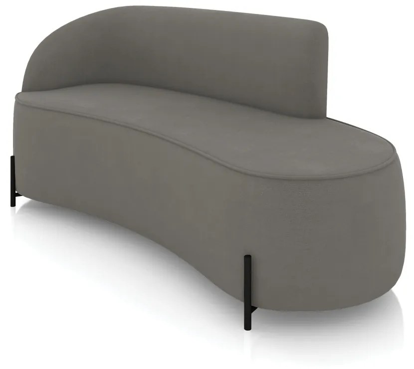 Sofá 3 Lugares Orgânico 180cm Pé Ferro Preto Morgan Suede D03 - D'Rossi - Grafite