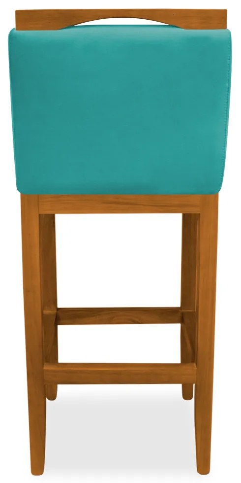 Banqueta Decorativa Elis Veludo Azul Tiffany
