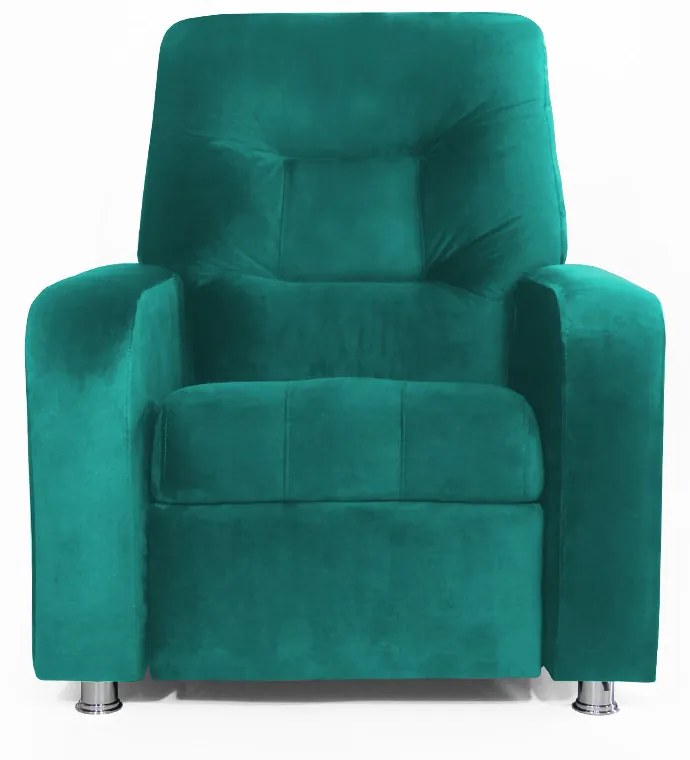 Poltrona Do Papai Reclinável Madri Suede Azul Tiffany