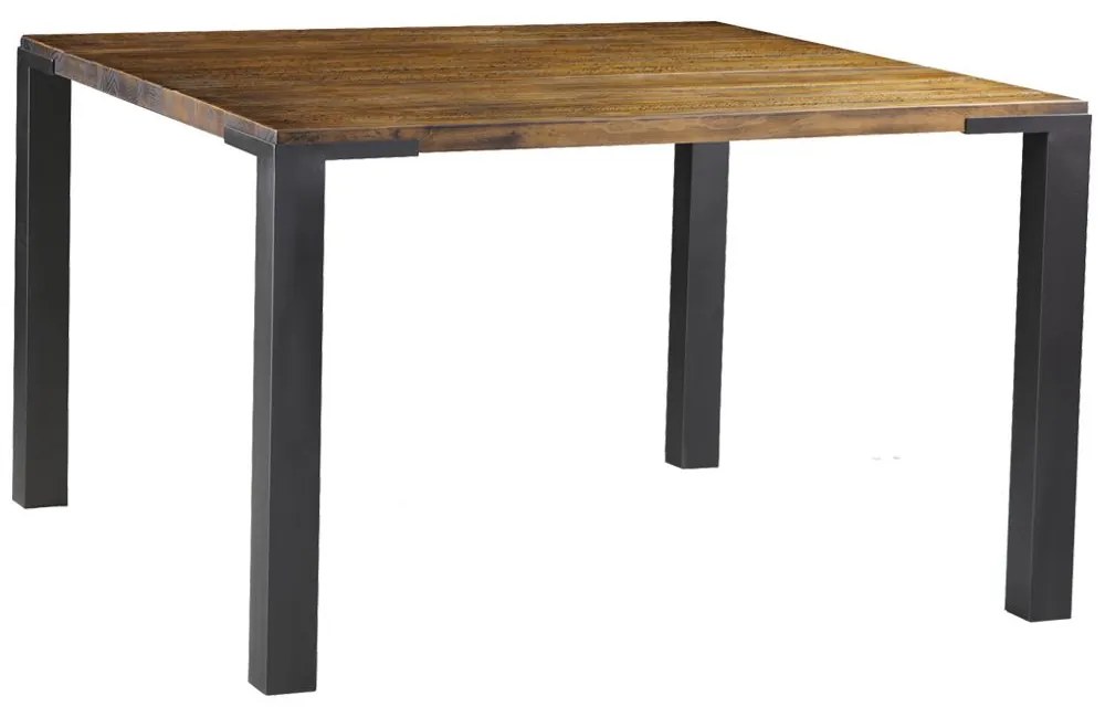 Mesa Sala de Jantar Cozinha Bladel Quadrada 100cm Grafite Madeira Maciça Rustic Brown G54 - Gran Belo