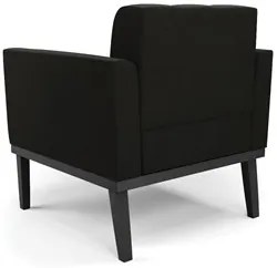 Poltrona Decorativa Base Madeira Preto Ana Suede Preto - Ibiza