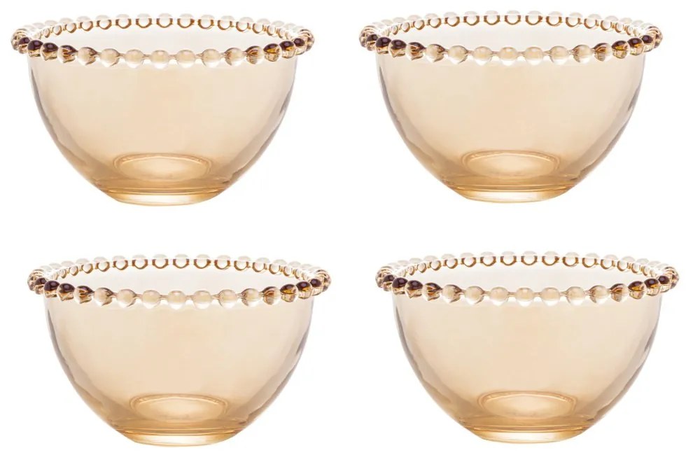 Jogo 4 Bowls Cristal Pearl Âmbar 14cm 28229 Wolff