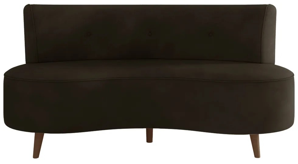 Sofá Living 2 Lugares 160cm Aang Pés Palito Veludo Marrom G33 - Gran Belo