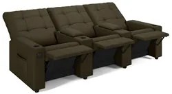 Poltrona de Cinema Reclinável 3 Lugares Baú USB Mallie FH9 Veludo Capu