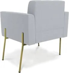 Poltrona Para Sala Pé Metal Dourado Kit 2 Ana Bouclé Cinza - Ibiza