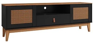 Rack Esmeralda 1.60 Preto/Noce - Casa D Móveis