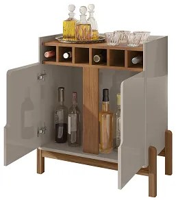 Bar Adega Lizz Off White/Cedro - Casa D Móveis