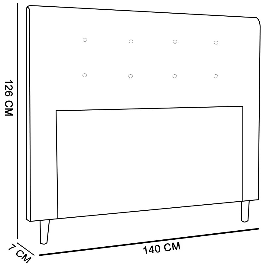 Cabeceira Casal Cama Box 140cm para Quarto Luna Suede M11 - D'Rossi - Marrom