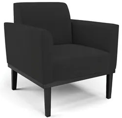 Sofá Namoradeira e 2 Poltronas Base Madeira Preto Maressa Veludo Preto