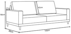Sofá Living 145cm 2 Lugares Kayrós D05 Boucle Bege - Mpozenato