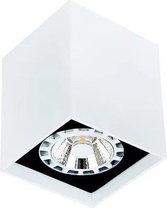 Plafon De Sobrepor Alumínio 8x8cm Cube - PRETO / BRANCO