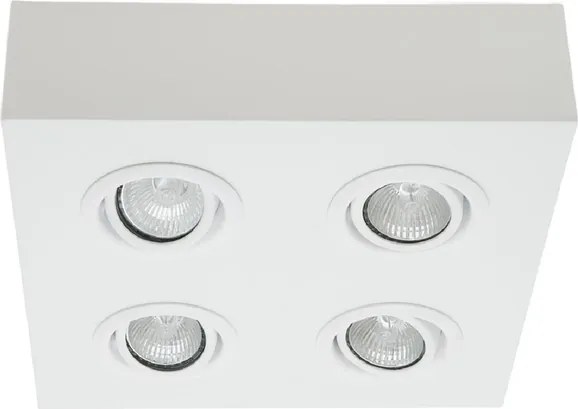 Plafon Sobrepor Quadruplo Orientavel Gu10 7W - BRANCO