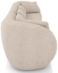 Sofá 3 Lugares 252cm Orgânico Pé Madeira Yume Linho Cru Z55 - Mpozenat