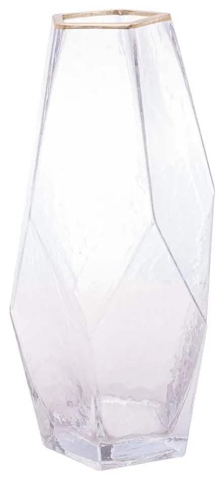 Vaso De Vidro Com Borda Dourada Taj 13cm X 23,5cm 29110 Wolff