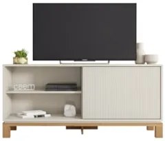 Rack Bancada Para TV 45 Pol 136cm Lucca Off White/Freijó C01 - Mpozena