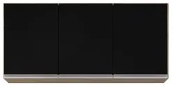 Armário Aéreo de Cozinha 120cm 3 Portas Virgínia Castanho/Preto - Lumi