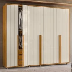 Guarda Roupa Casal 278cm Com 6 Portas Zac Off/Cinamomo Z10 - Mpozenat