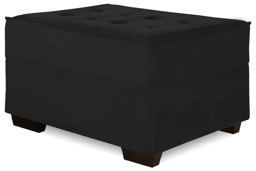 Puff Decorativo Coímbra 60x80 Suede Preto