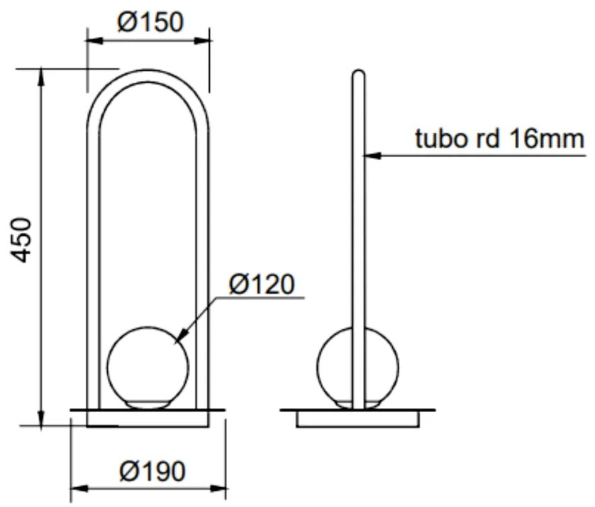Abajur Graça 19X41X19Cm 01Xg9 Globo 12Cm - Usina 90045/1 (CP-M - Champanhe Metálico, Branco (Fosco))