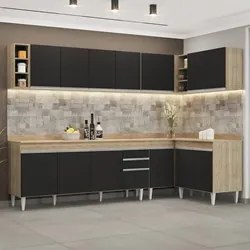 Armário de Cozinha Modulado de Canto 7 Peças CP35 Balcão com Tampo Cas