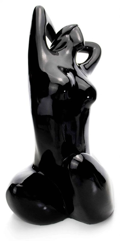 Escultura Decorativa Eva Em Cerâmica Preto 39x21x25 Cm - D'Rossi