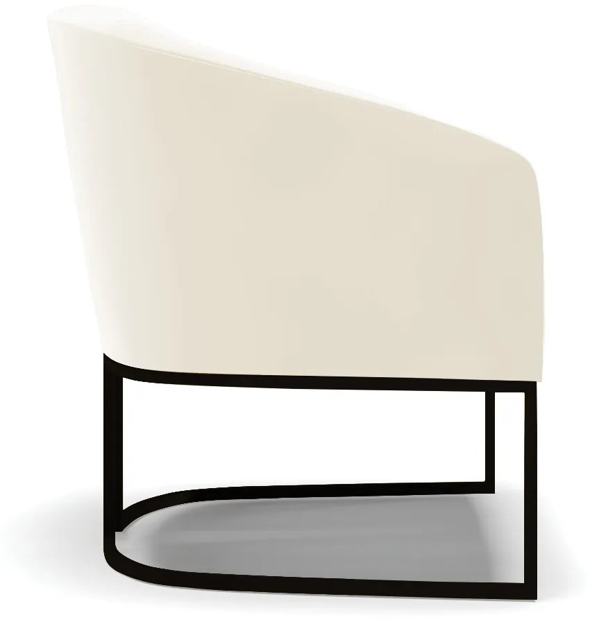 Poltrona Sala Decorativa Industrial Preto Kit 2 Stella Veludo Bege D03 - D'Rossi