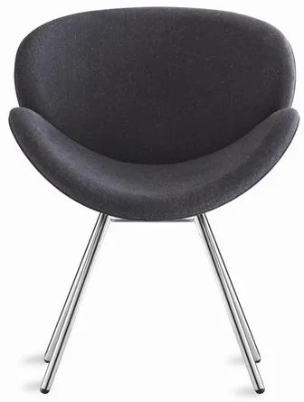 Poltrona Lab Assento Estofado Rustico Preto Base Cromada - 55854 Sun House