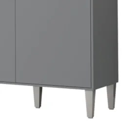 Armário de Cozinha Compacta 160cm 5 Portas Isabel Cinza - AJL Móve