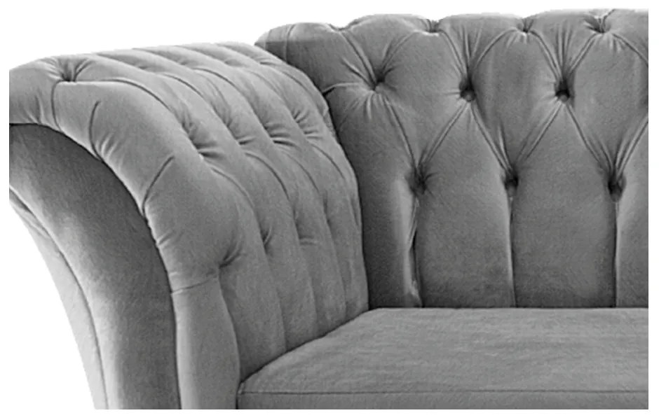 Poltrona Decorativa Chesterfield Sofia Suede Cinza - ADJ Decor