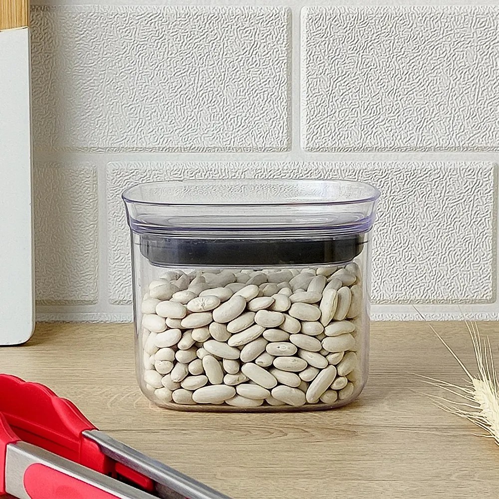Pote Hermético de Acrílico Quadrado (0,45L - 1L- 1,5L - 2L)