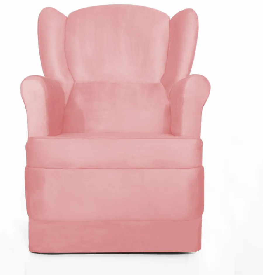 Poltrona Ana de Amamentação com Balanço Suede Rose
