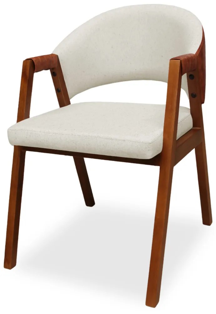 Poltrona Decorativa Suellen Linho Bege Cru
