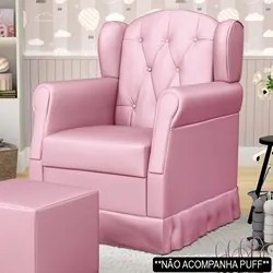 Poltrona de Amamentação Balanço Letícia Sintético Rosa - Phoenix
