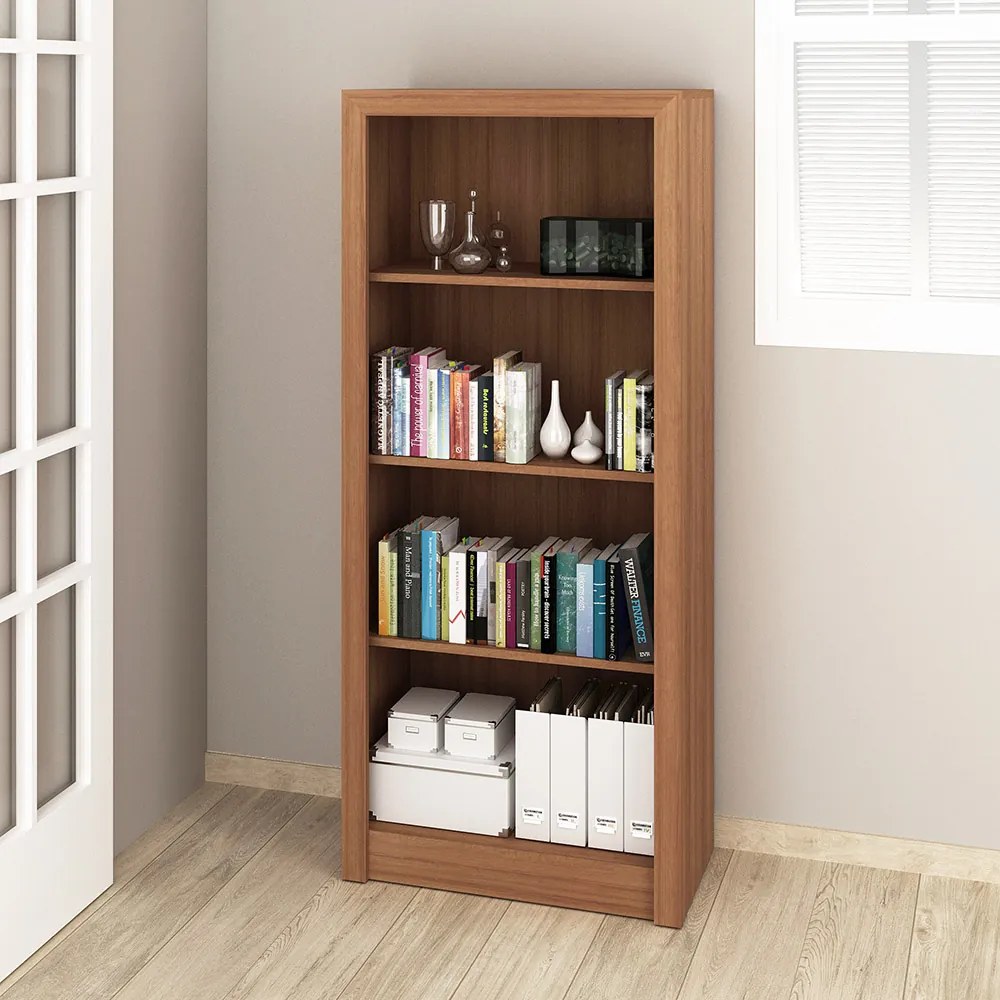 Armário Estante Alto para Escritório Home Office ME4137 MDP Amendoa G69 - Gran Belo